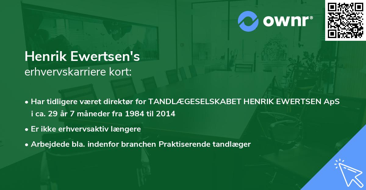 Henrik Ewertsen's erhvervskarriere kort
