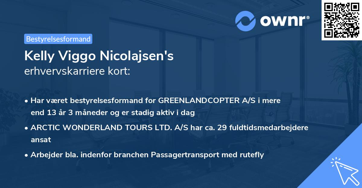 Kelly Viggo Nicolajsen's erhvervskarriere kort