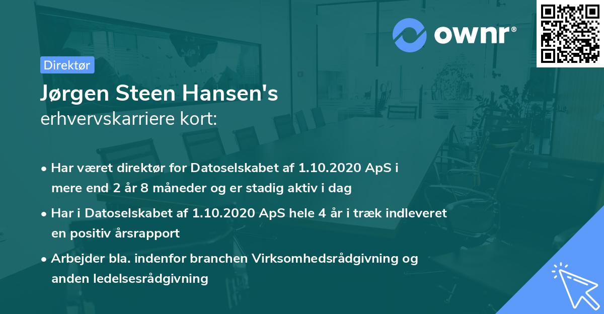 Jørgen Steen Hansen's erhvervskarriere kort