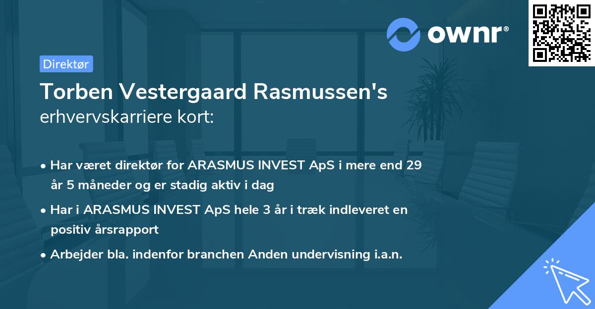 Torben Vestergaard Rasmussen's erhvervskarriere kort