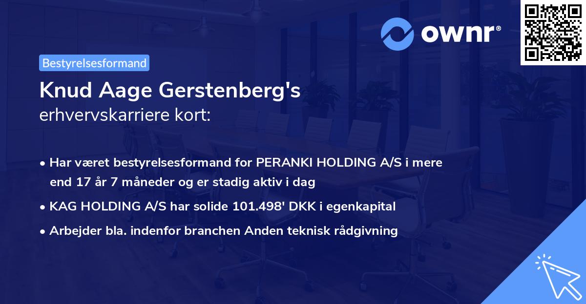 Knud Aage Gerstenberg's erhvervskarriere kort