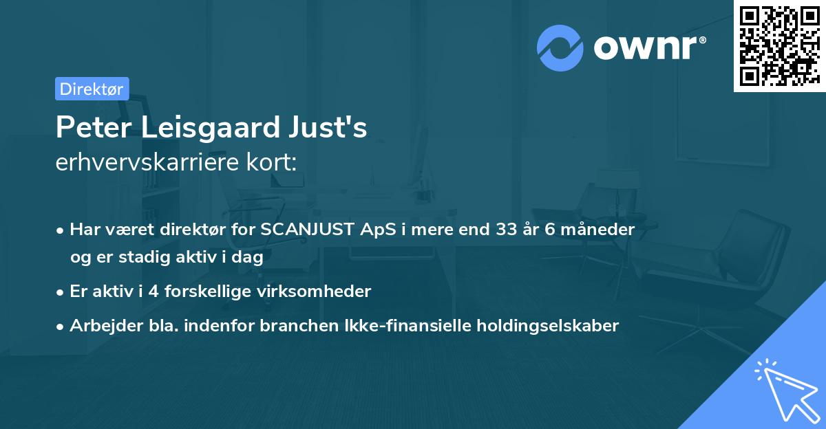 Peter Leisgaard Just's erhvervskarriere kort