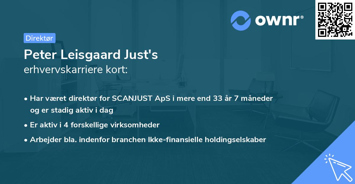 Peter Leisgaard Just's erhvervskarriere kort