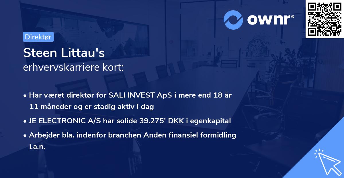 Steen Littau's erhvervskarriere kort