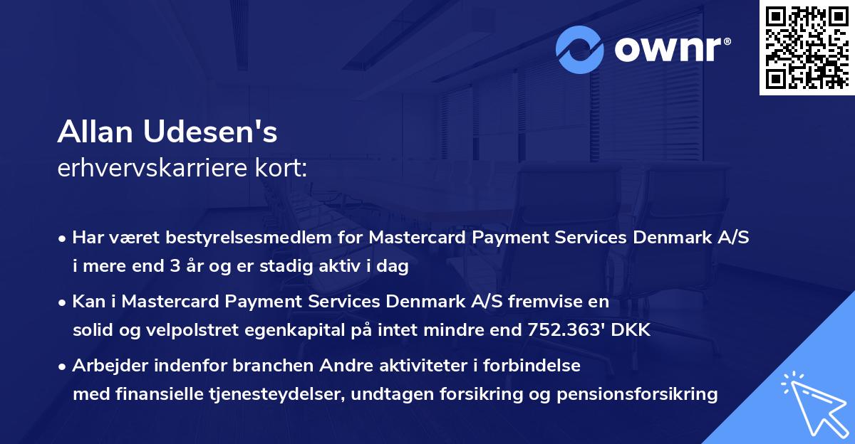 Allan Udesen's erhvervskarriere kort