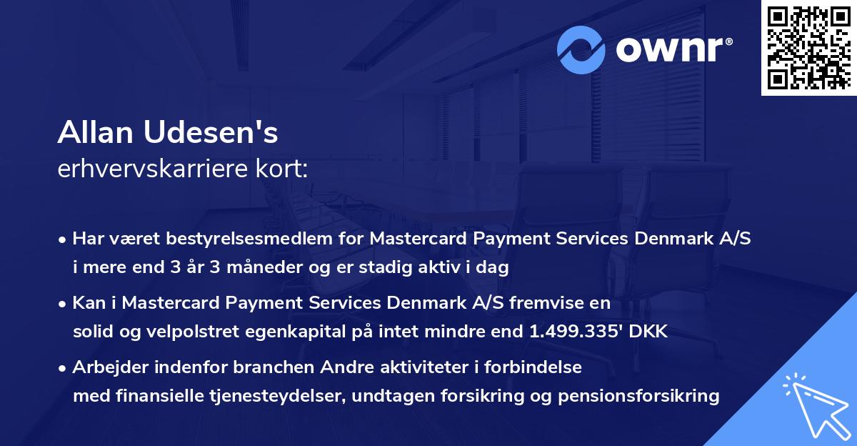 Allan Udesen's erhvervskarriere kort
