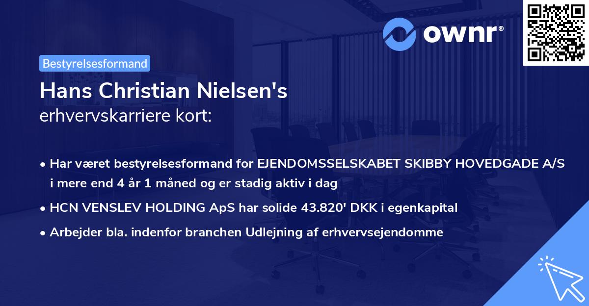 Hans Christian Nielsen's erhvervskarriere kort