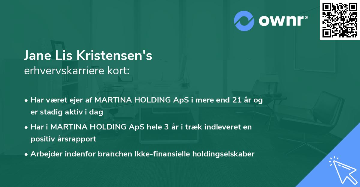 Jane Lis Kristensen's erhvervskarriere kort
