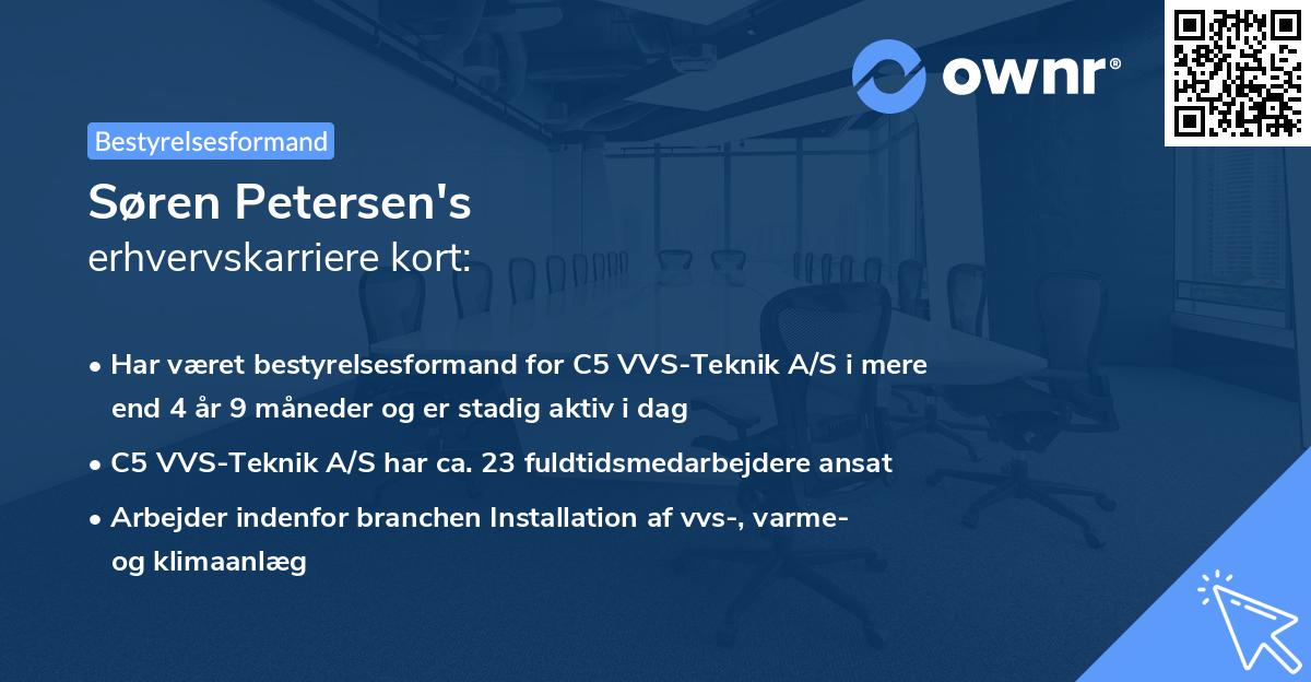 Søren Petersen's erhvervskarriere kort
