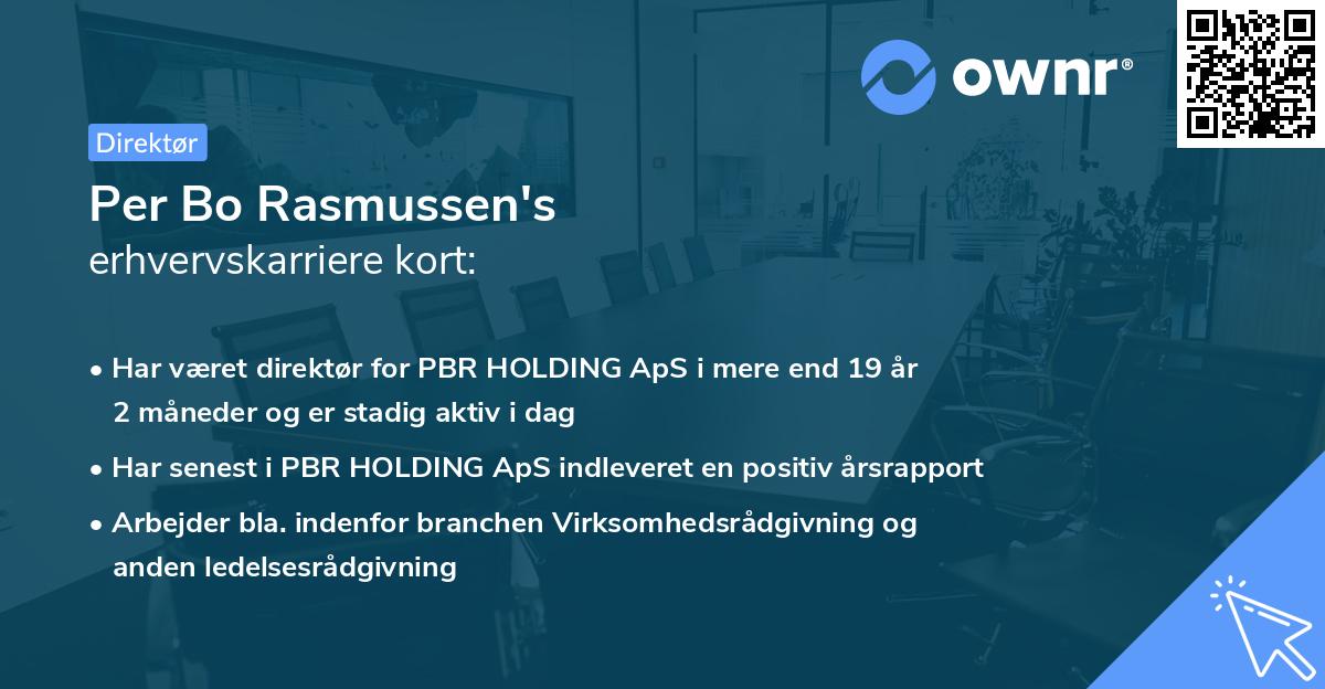 Per Bo Rasmussen's erhvervskarriere kort