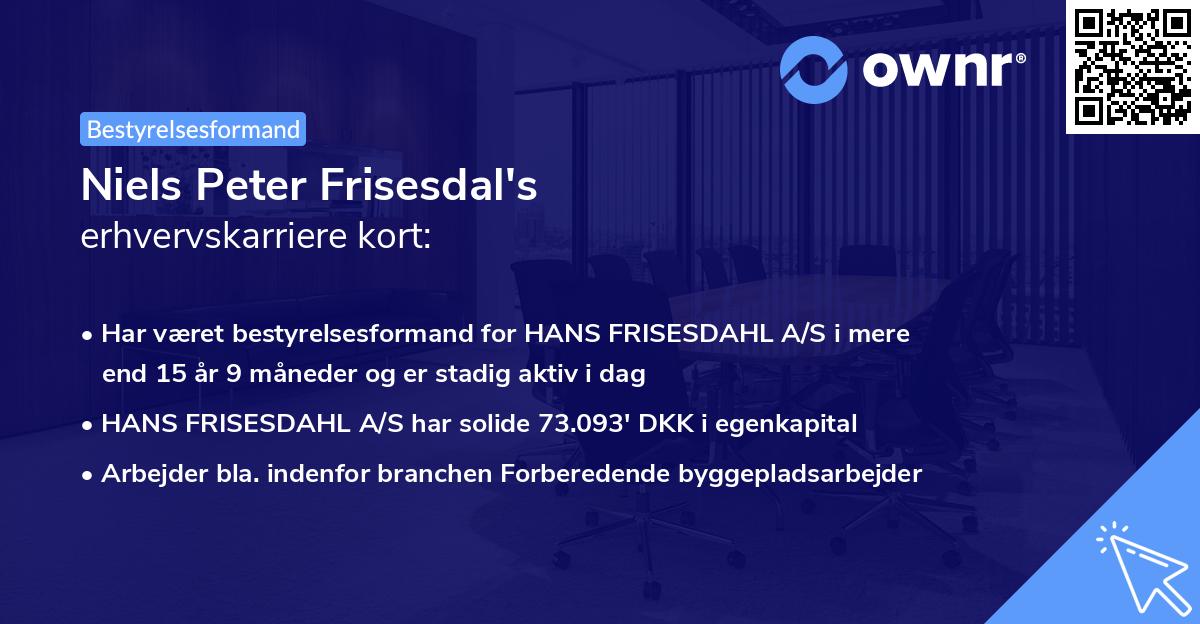 Niels Peter Frisesdal's erhvervskarriere kort