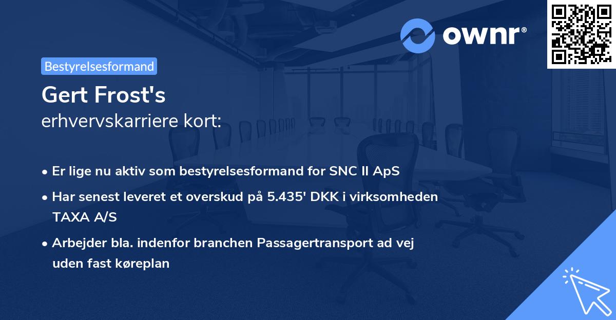 Gert Frost's erhvervskarriere kort