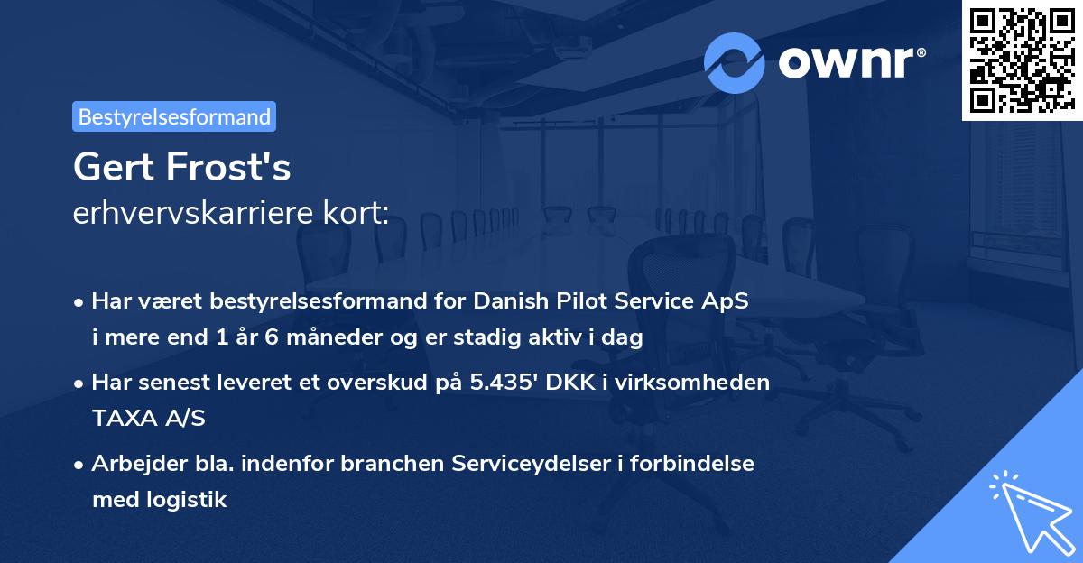 Gert Frost's erhvervskarriere kort