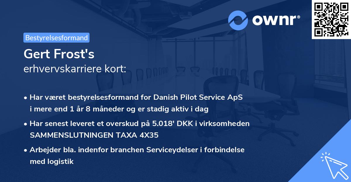 Gert Frost's erhvervskarriere kort