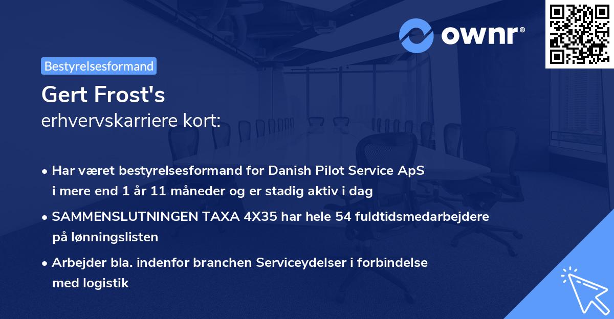Gert Frost's erhvervskarriere kort
