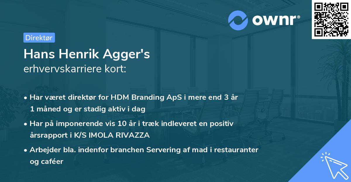 Hans Henrik Agger's erhvervskarriere kort