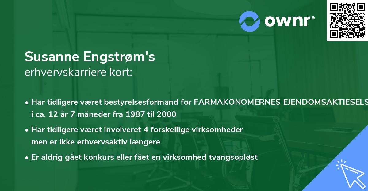 Susanne Engstrøm's erhvervskarriere kort