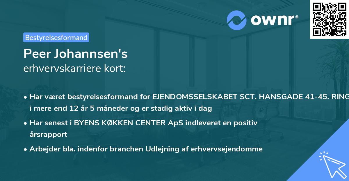 Peer Johannsen's erhvervskarriere kort