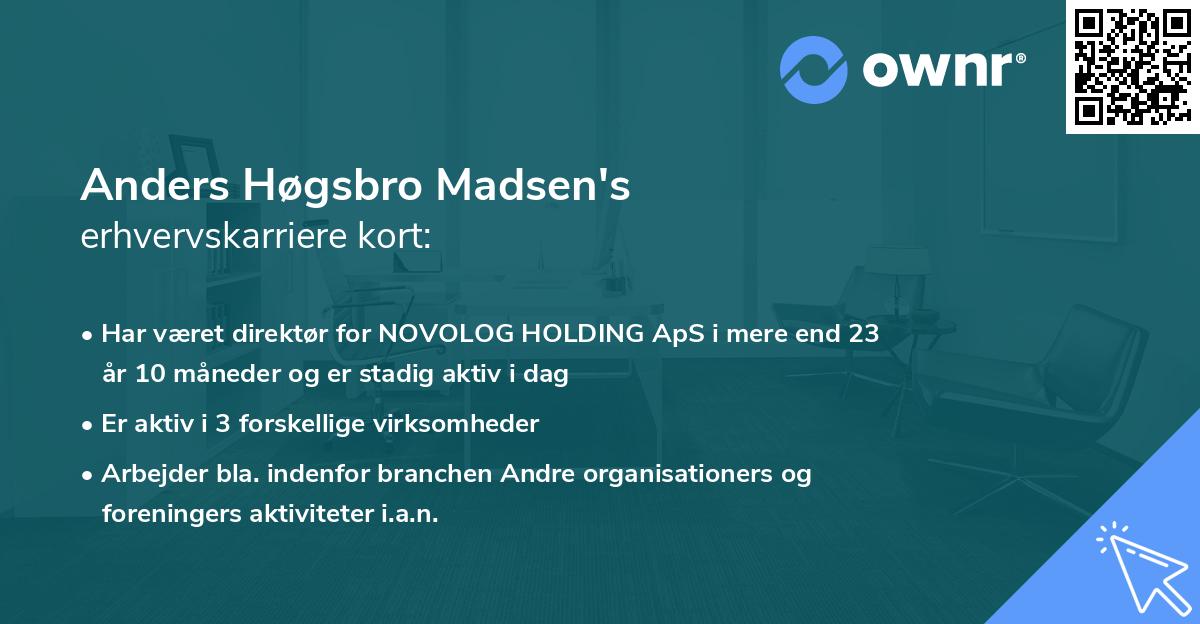Anders Høgsbro Madsen's erhvervskarriere kort