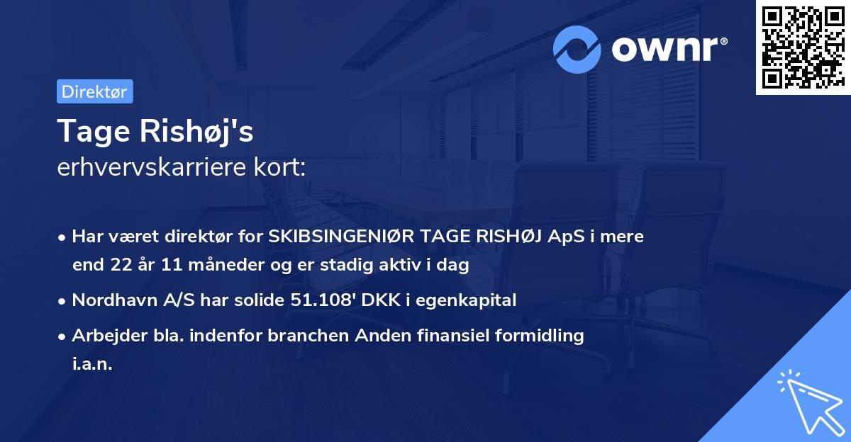 Tage Rishøj's erhvervskarriere kort