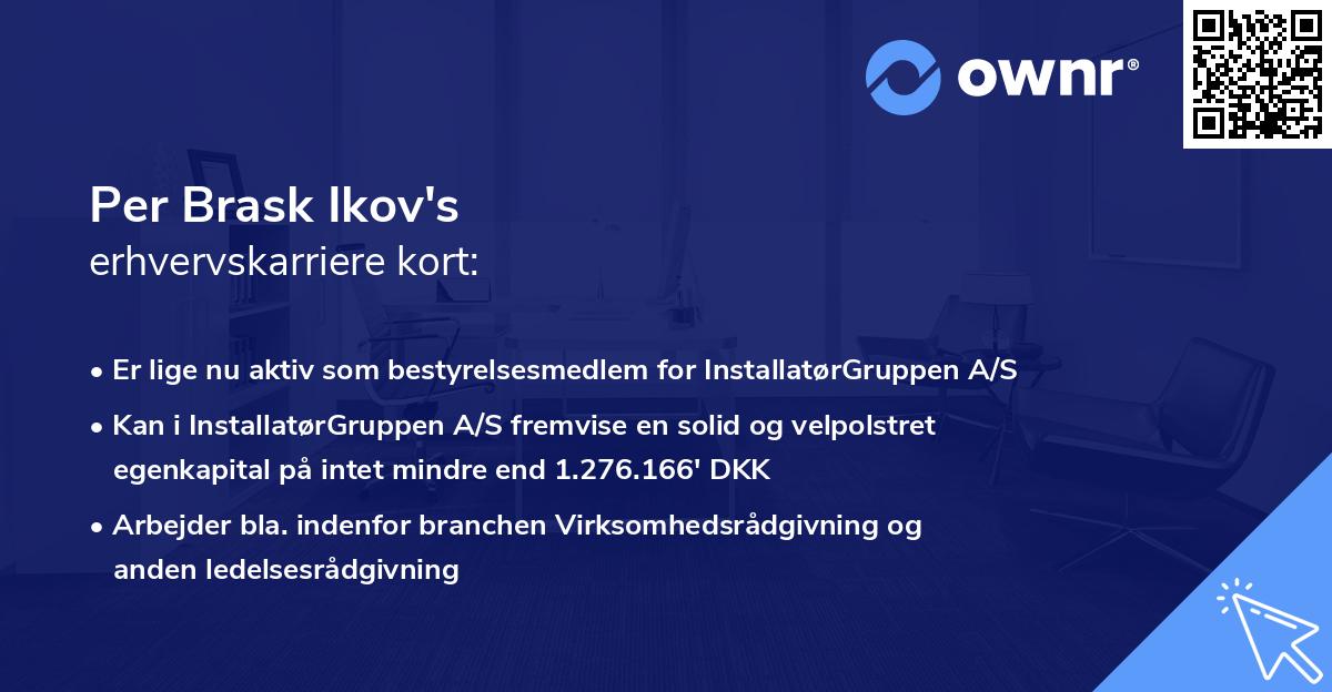 Per Brask Ikov's erhvervskarriere kort