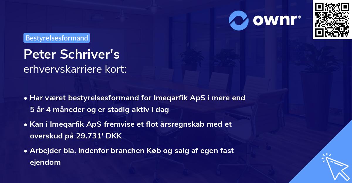 Peter Schriver's erhvervskarriere kort