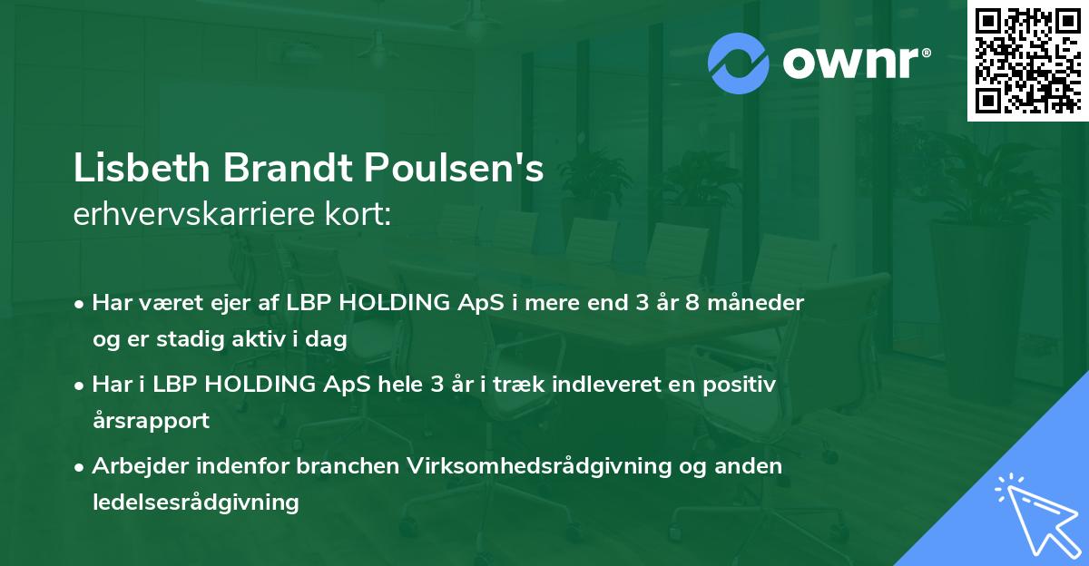 Lisbeth Brandt Poulsen's erhvervskarriere kort