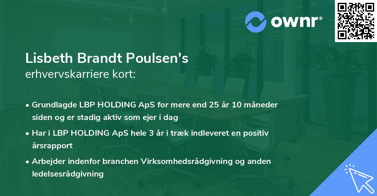 Lisbeth Brandt Poulsen's erhvervskarriere kort