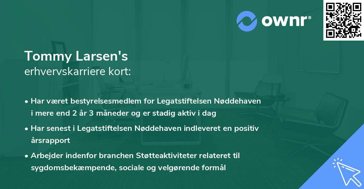 Tommy Larsen's erhvervskarriere kort