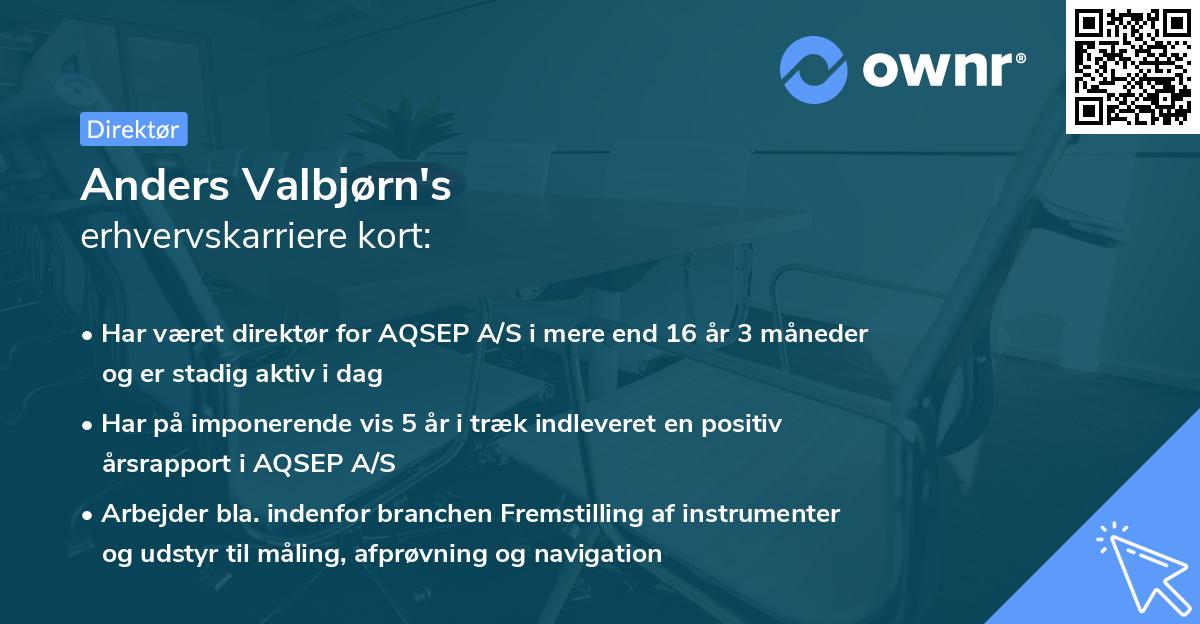 Anders Valbjørn's erhvervskarriere kort
