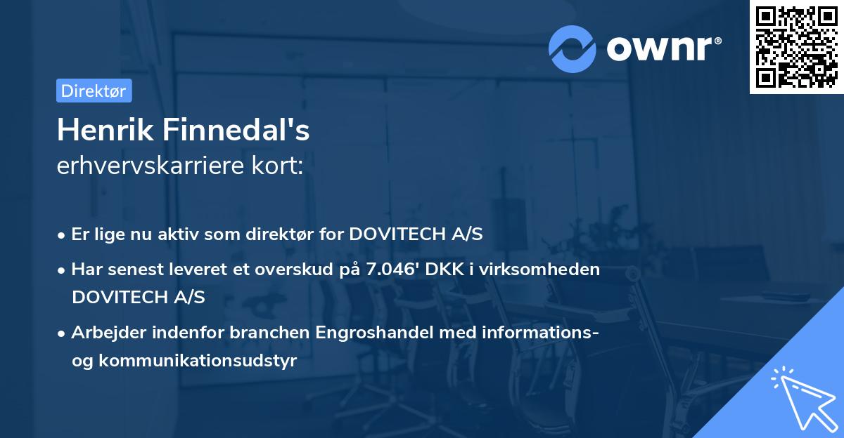 Henrik Finnedal's erhvervskarriere kort