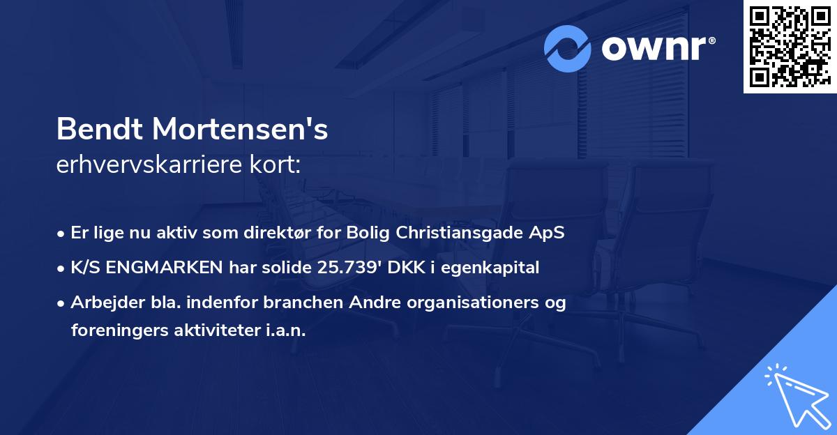 Bendt Mortensen's erhvervskarriere kort