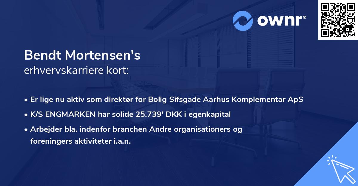 Bendt Mortensen's erhvervskarriere kort