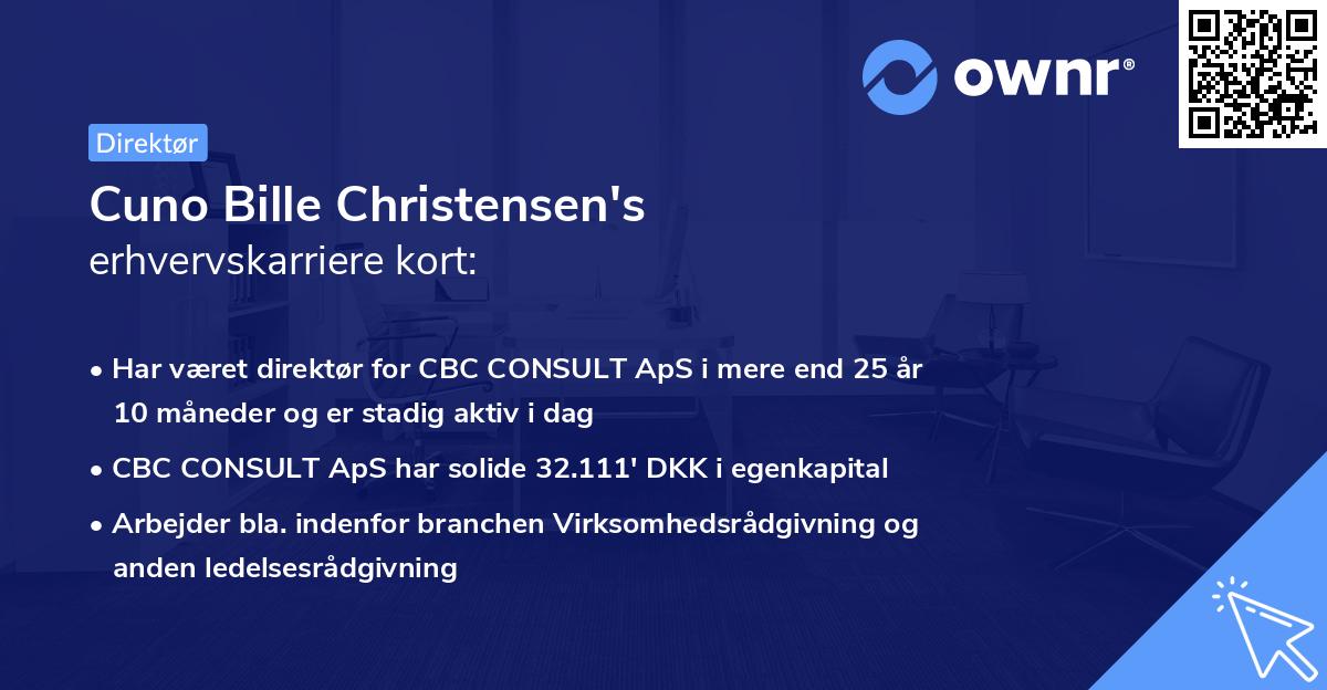 Cuno Bille Christensen's erhvervskarriere kort