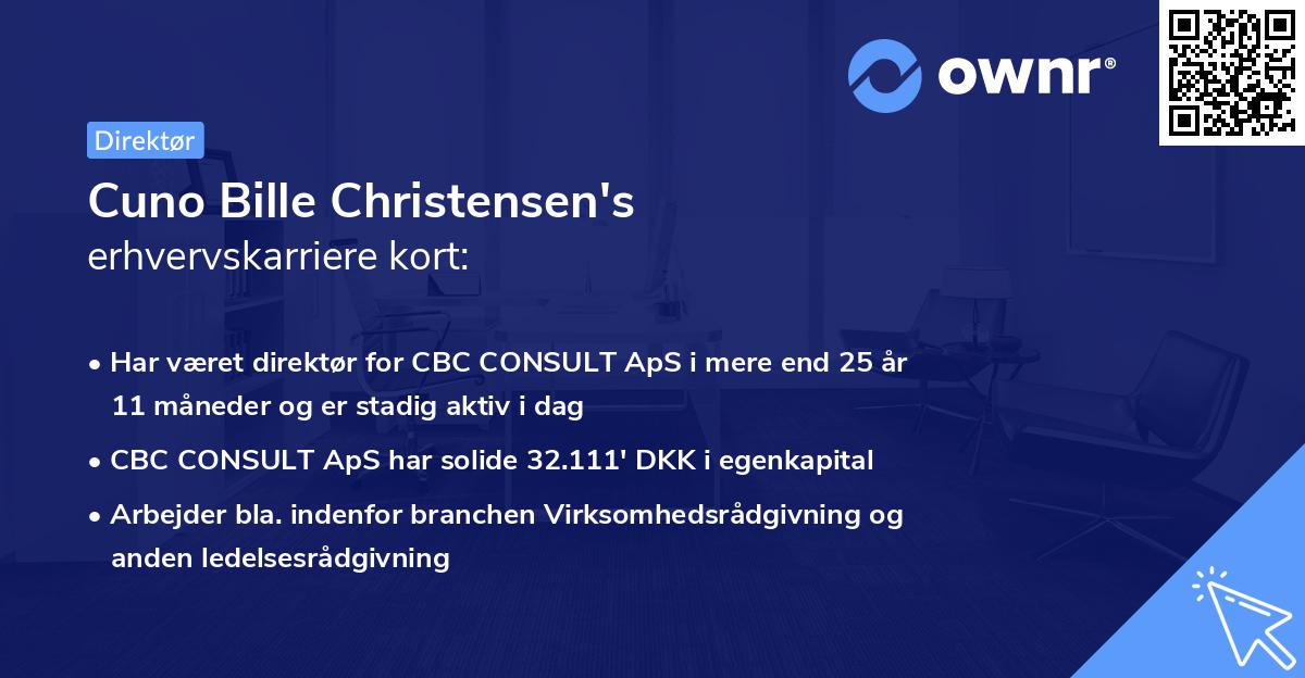 Cuno Bille Christensen's erhvervskarriere kort