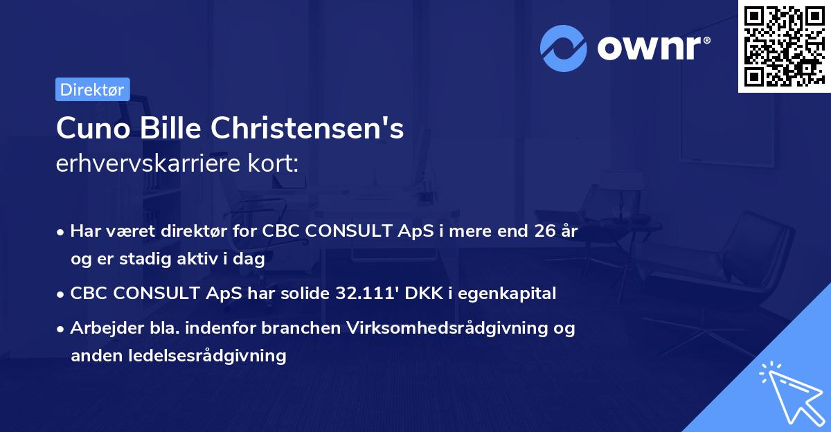 Cuno Bille Christensen's erhvervskarriere kort