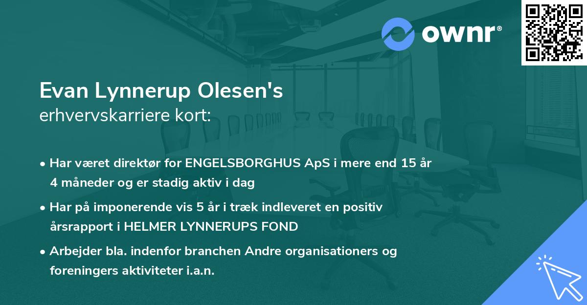 Evan Lynnerup Olesen's erhvervskarriere kort