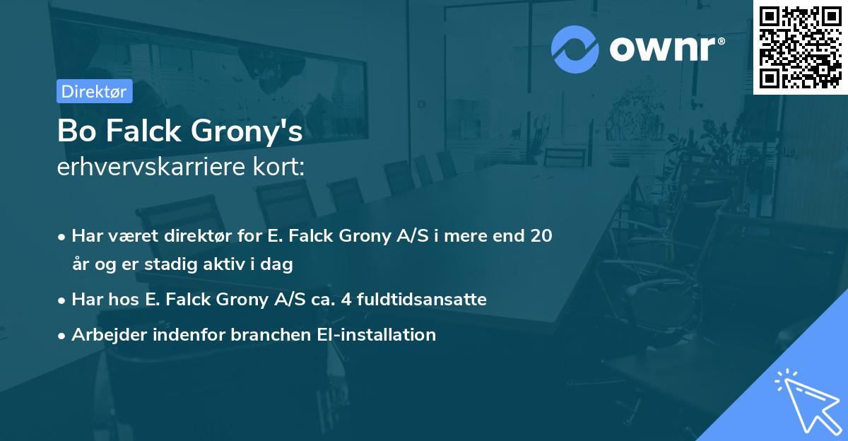 Bo Falck Grony's erhvervskarriere kort
