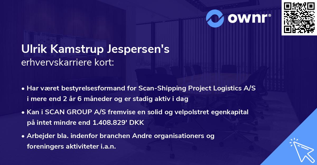 Ulrik Kamstrup Jespersen's erhvervskarriere kort
