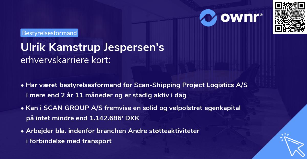 Ulrik Kamstrup Jespersen's erhvervskarriere kort