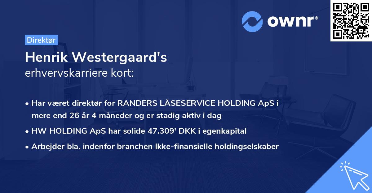 Henrik Westergaard's erhvervskarriere kort