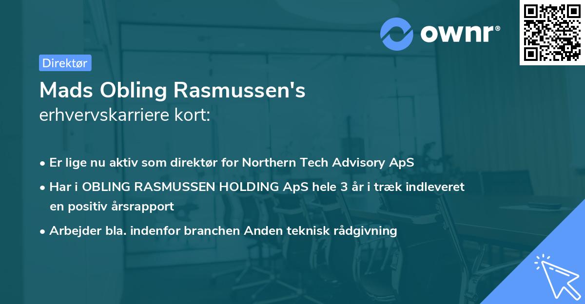 Mads Obling Rasmussen's erhvervskarriere kort