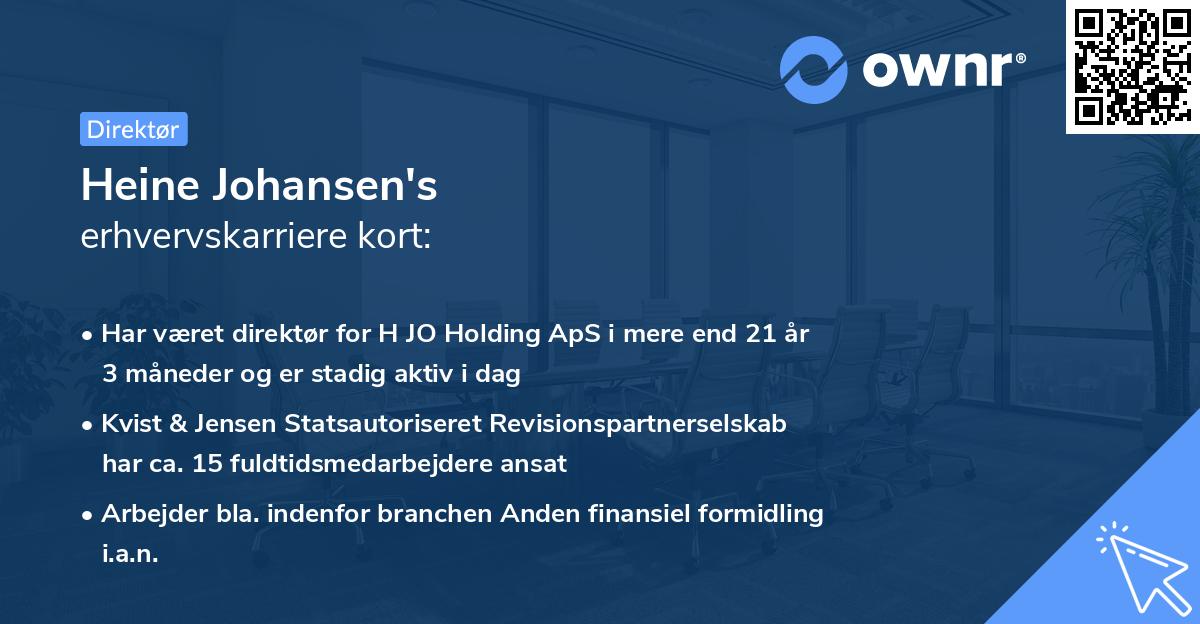 Heine Johansen's erhvervskarriere kort