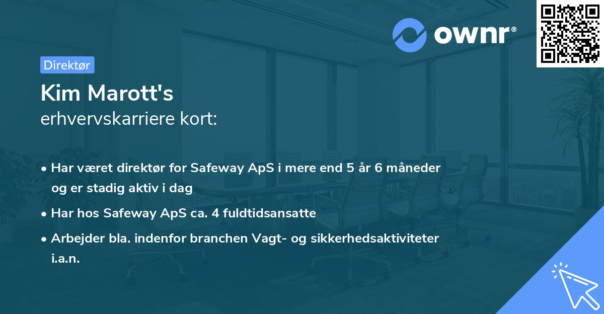 Kim Marott's erhvervskarriere kort