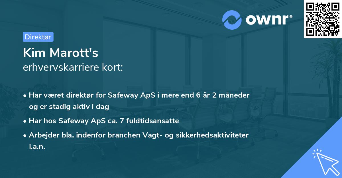 Kim Marott's erhvervskarriere kort