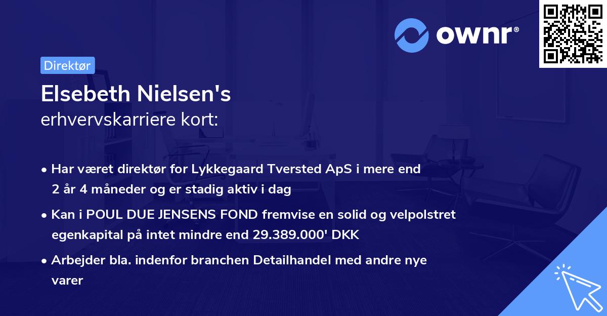 Elsebeth Nielsen's erhvervskarriere kort