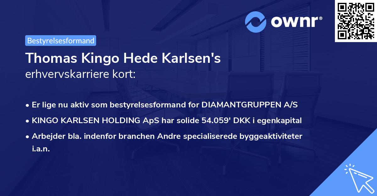 Thomas Kingo Hede Karlsen's erhvervskarriere kort