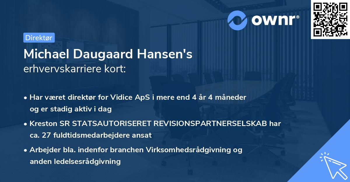 Michael Daugaard Hansen's erhvervskarriere kort