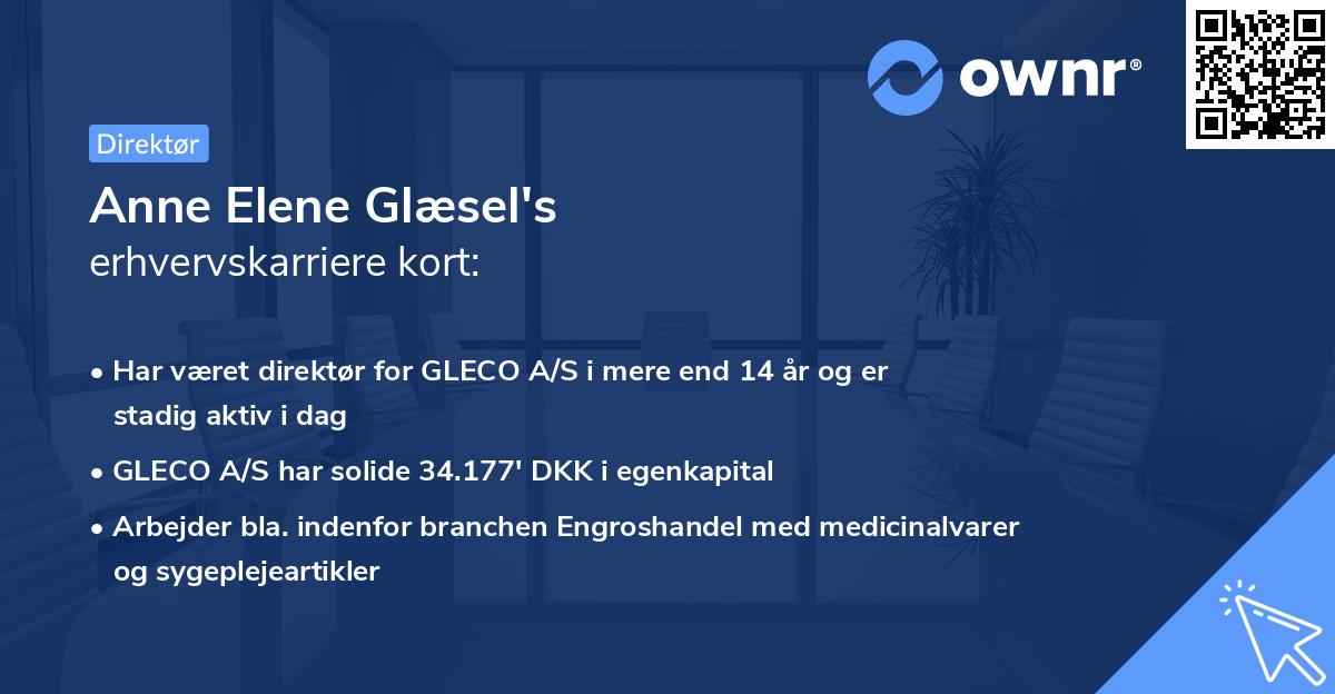 Anne Elene Glæsel's erhvervskarriere kort