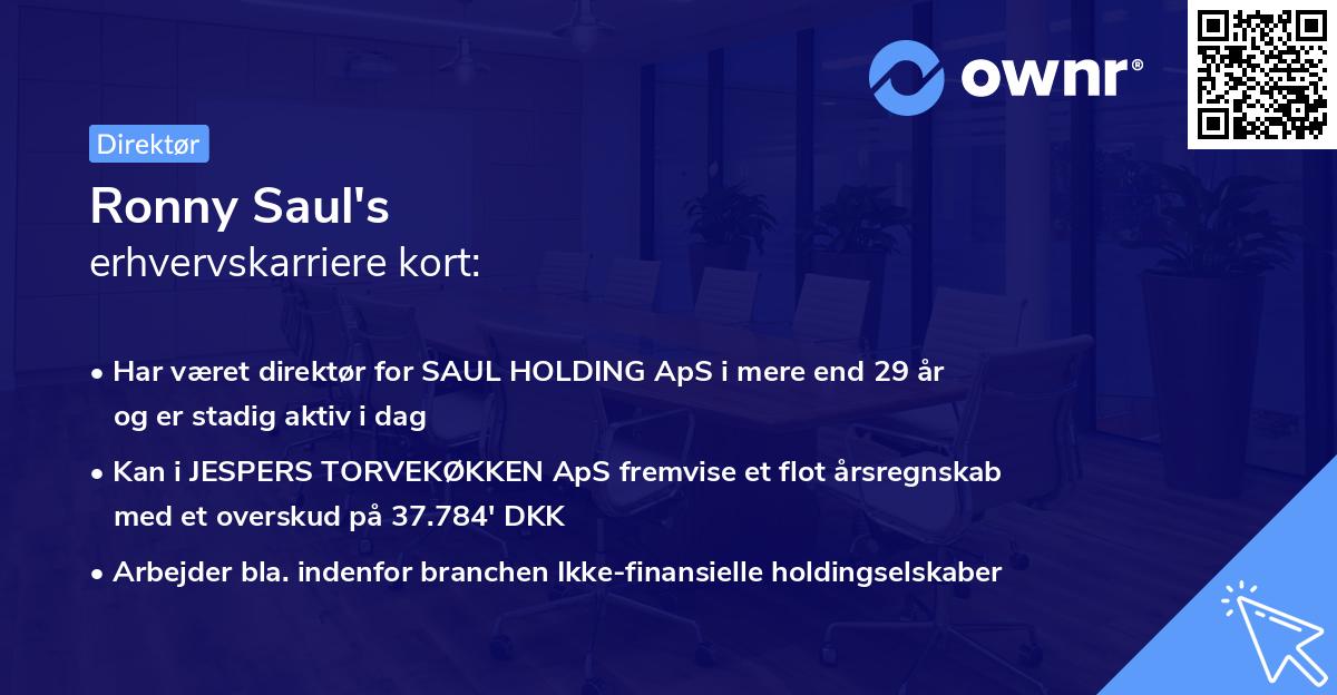 Ronny Saul's erhvervskarriere kort